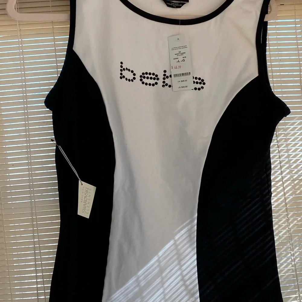 Fitted sleeveless logo top. Never worn, top has stretch. Made in USA. - Picture 2 of 4